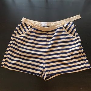 Navy stripe shorts high waist